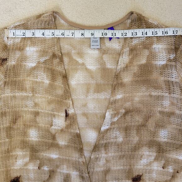 Catherines Size 2XWP Open Front Open Weave Duster Cardigan Topper Ombre Petite - Picture 8 of 14